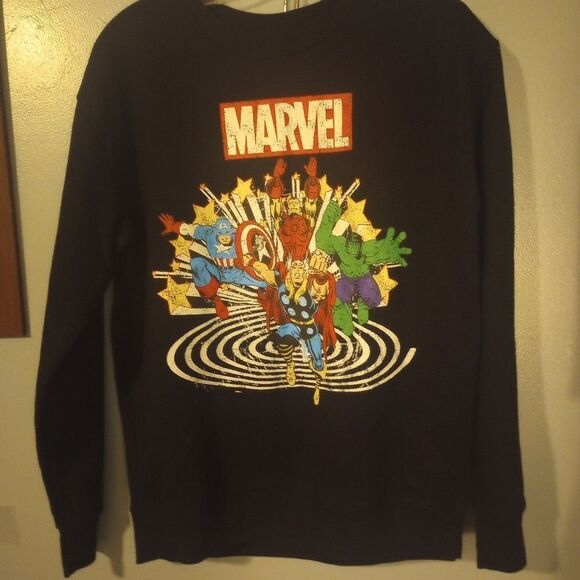 Marvel unisex superhero crew neck graphic print sweatshirt Sz med - Picture 2 of 8